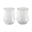 Luxh Stemless Champagne Flutes Glass - Set of 4, 9.4 oz