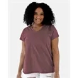 LAT Curvy Collection Women's Fine Jersey V-Neck Tee
