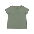 LAT Curvy Collection Women's Fine Jersey V-Neck Tee