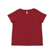 LAT Curvy Collection Women's Fine Jersey V-Neck Tee