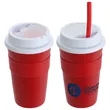 Bistro 14 oz Coffee Cup with Silicone Sleeve  Straw