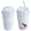Bistro 14 oz Coffee Cup with Silicone Sleeve  Straw