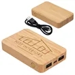 Bamboo 5000mAh Dual Port Power Bank with Wireless Charger
