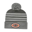 Double Stripe Knit Toque with Ribbed Cuff