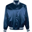 Satin Baseball Jacket Trimmed