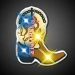 Brown Cowboy Boot Flashing LED Lights