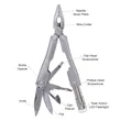 Metal Multi-Function Pliers With Tools & Flashlight In Case