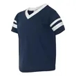 Augusta Sportswear Youth V-Neck Jersey with Striped Sleeves