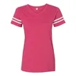 LAT Women's Football V-Neck Fine Jersey Tee