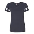 LAT Women's Football V-Neck Fine Jersey Tee