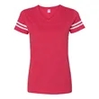 LAT Women's Football V-Neck Fine Jersey Tee