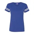 LAT Women's Football V-Neck Fine Jersey Tee