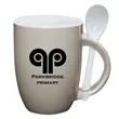 12 Oz. Spooner Mug - Gray With White