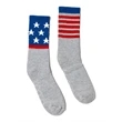 SOCCO USA-Made Striped Crew Socks