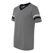 Augusta Sportswear Youth V-Neck Jersey with Striped Sleeves