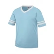 Augusta Sportswear Youth V-Neck Jersey with Striped Sleeves