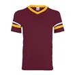 Augusta Sportswear Youth V-Neck Jersey with Striped Sleeves