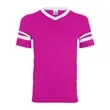 Augusta Sportswear Youth V-Neck Jersey with Striped Sleeves