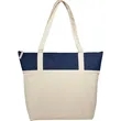 Jute Accent 10oz Cotton Canvas Zippered Tote