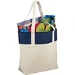 Jute Accent 10oz Cotton Canvas Zippered Tote
