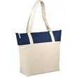 Jute Accent 10oz Cotton Canvas Zippered Tote