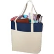 Jute Accent 10oz Cotton Canvas Zippered Tote