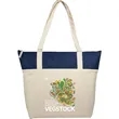 Jute Accent 10oz Cotton Canvas Zippered Tote