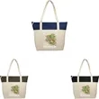 Jute Accent 10oz Cotton Canvas Zippered Tote