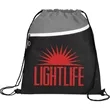 Slant Front Pocket Drawstring Bag