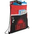Slant Front Pocket Drawstring Bag