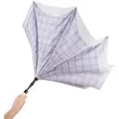 48" Recycled PET Auto Open Plaid Inversion Umbrell
