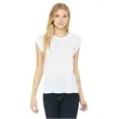 Ladies' Flowy Muscle T-Shirt with Rolled Cuff