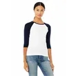 Ladies' Baby Rib 3/4-Sleeve Contrast Raglan T-Shirt