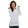5 oz., Junior's Long-Sleeve Thermal Hoodie T-Shirt