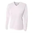 Ladies' Birds-Eye Mesh Long Sleeve V-Neck T-Shirt