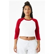 Ladies' Micro Ribbed 3/4 Raglan Baby Tee