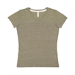 Ladies' V-Neck Harborside Melange Jersey T-Shirt