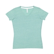 Ladies' V-Neck Harborside Melange Jersey T-Shirt