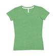 Ladies' V-Neck Harborside Melange Jersey T-Shirt