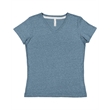 Ladies' V-Neck Harborside Melange Jersey T-Shirt