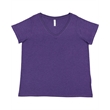 Ladies' Curvy V-Neck Fine Jersey T-Shirt