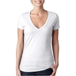 Ladies' CVC Deep V-Neck T-Shirt