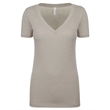 Ladies' CVC Deep V-Neck T-Shirt