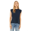 Ladies' Flowy Muscle T-Shirt with Rolled Cuff