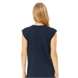 Ladies' Flowy Muscle T-Shirt with Rolled Cuff