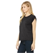 Ladies' Flowy Muscle T-Shirt with Rolled Cuff