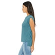 Ladies' Flowy Muscle T-Shirt with Rolled Cuff