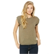 Ladies' Flowy Muscle T-Shirt with Rolled Cuff