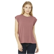 Ladies' Flowy Muscle T-Shirt with Rolled Cuff