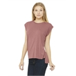 Ladies' Flowy Muscle T-Shirt with Rolled Cuff